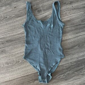 PINK Victoria's Secret Blue Striped Bodysuit